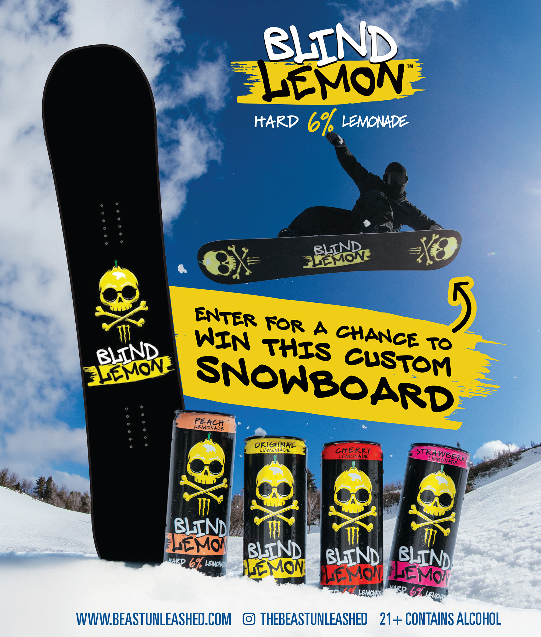 custom Blind Lemon branded snowboard